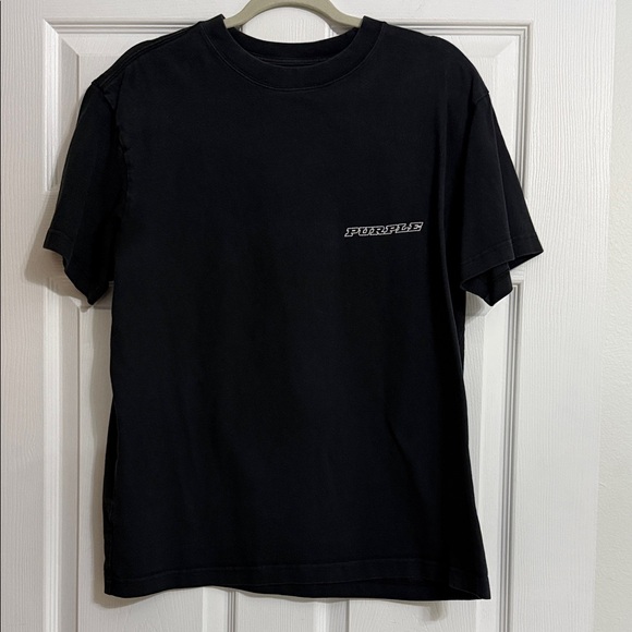 Purple Other - Purple Men’s Black Crewneck Logo Tee